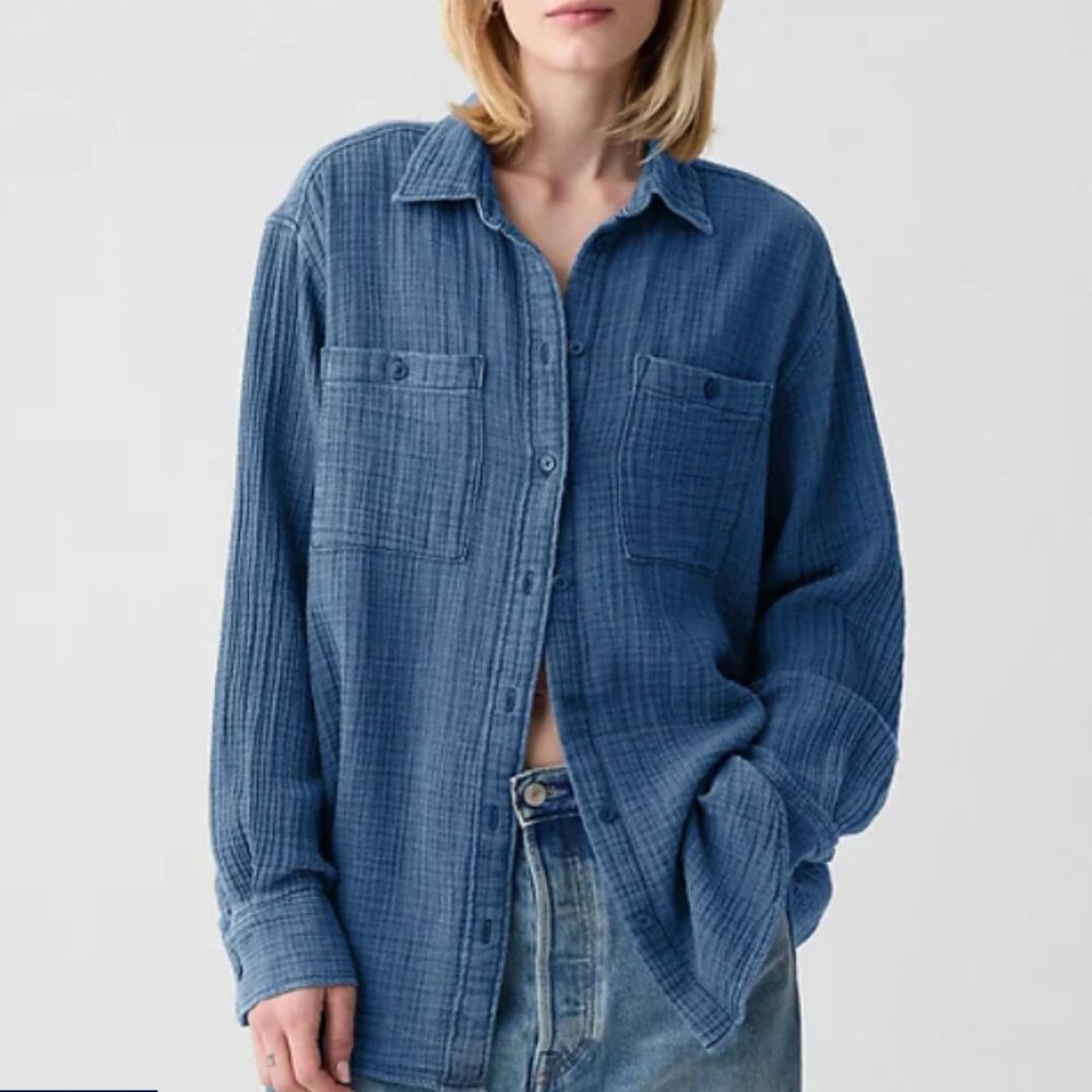 Gap Crinkle Gauze Big Shirt